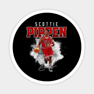 Scottie Pippen Basketball Legend Signature Vintage Retro 80s 90s Bootleg Rap Style Magnet